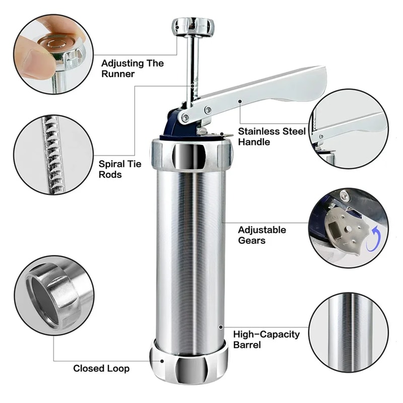 Cookie Press Machine Kit, Biscuit Extruder Press Cookie Gun, DIY Biscuit Maker for Baking