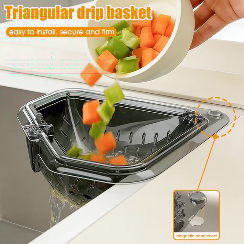 Draining Storage Sink Rack Magnetic Corner Sink Strainer Basket 1