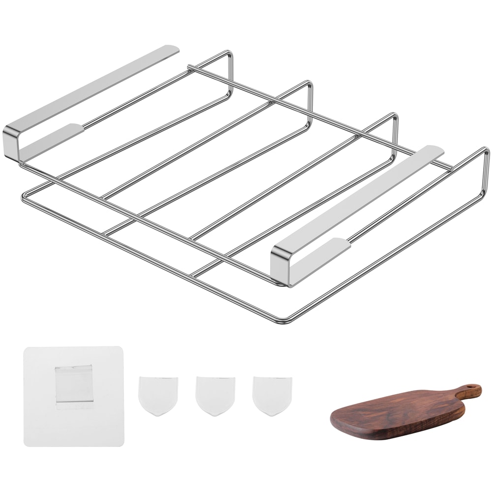 Stainless Steel Hanging Chopping Board Rack, Under Cabinet Cutting Board Organizer, Kitchenware Pot Cover Holder Storage