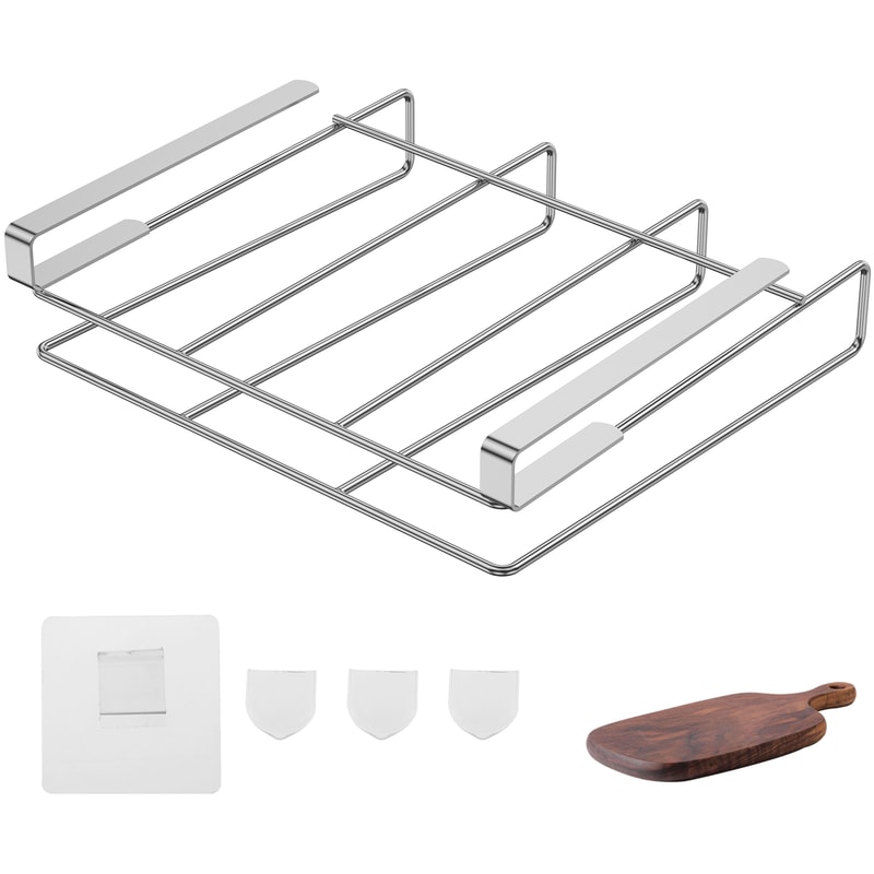 Stainless Steel Hanging Chopping Board Rack, Under Cabinet Cutting Board Organizer, Kitchenware Pot Cover Holder Storage