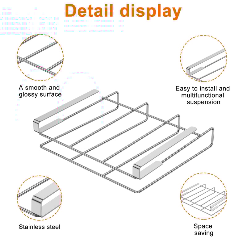 Stainless Steel Hanging Chopping Board Rack, Under Cabinet Cutting Board Organizer, Kitchenware Pot Cover Holder Storage