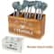 Kitchen Table Decor, Wooden Cutlery Holder with Compartments, Household Spoon Organizer