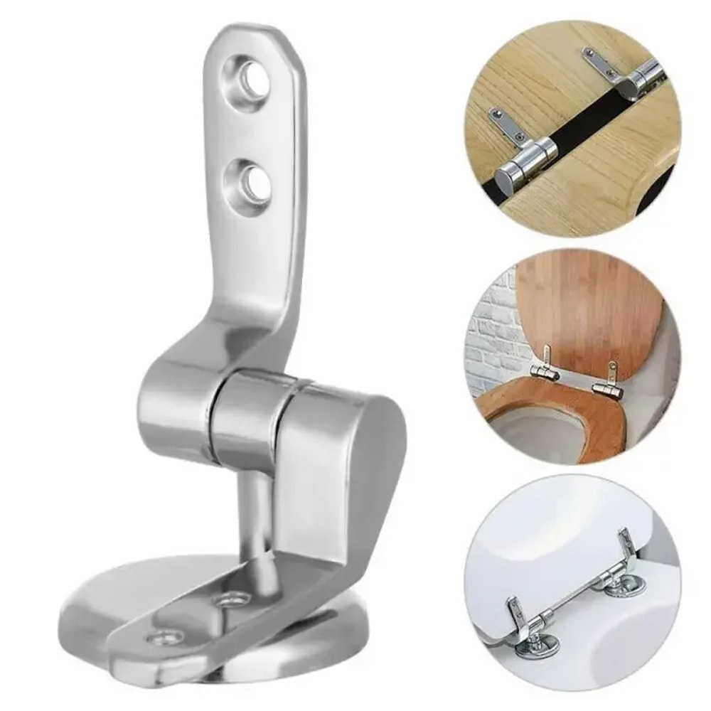 Chrome Toilet Seat Hinges, Universal Spare Replacement Set with Fittings