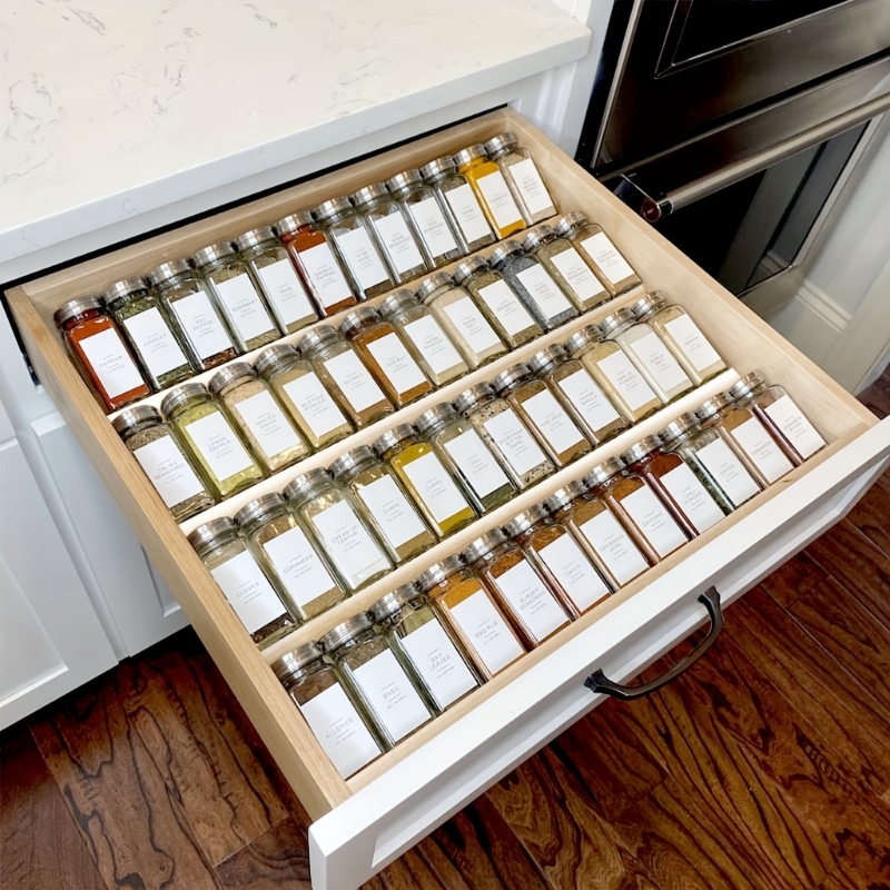 Plastic Seasoning Jar Storage Rack Tray, Acrylic Storage Rack Tray for Kitchen Organization