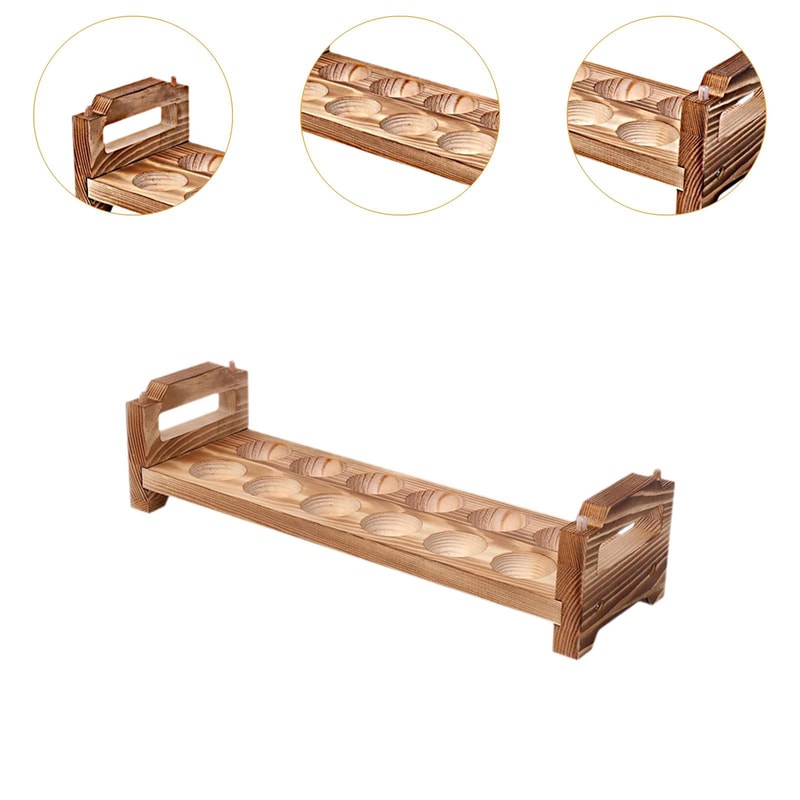 Stackable Wooden Egg Tray with Handles, Fresh Egg Storage for Countertop, Kitchen Organizer