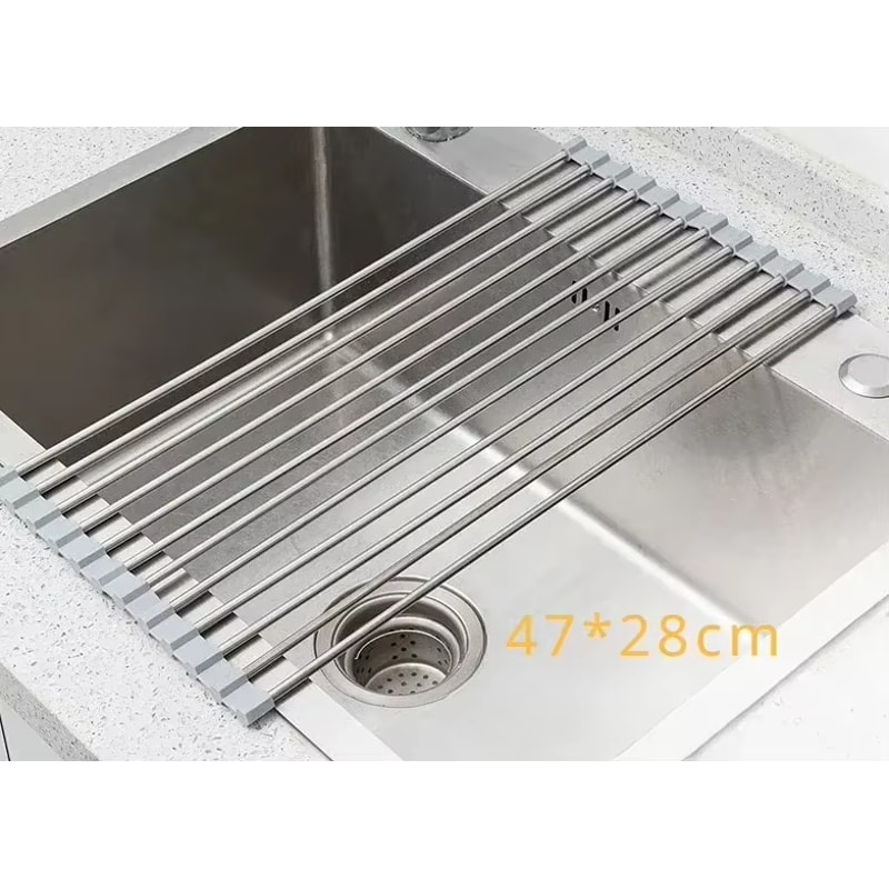 Kitchen Sink Double Bowl, Stainless Steel Inset Basket W/Drainer and Soap Dispenser