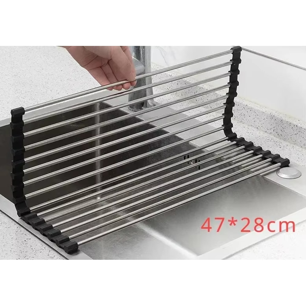 Kitchen Sink Double Bowl, Stainless Steel Inset Basket W/Drainer and Soap Dispenser