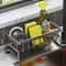 Carbon Steel Kitchen Sink Organizer, Tilted Water Tray Storage Rack for Sponge Brush