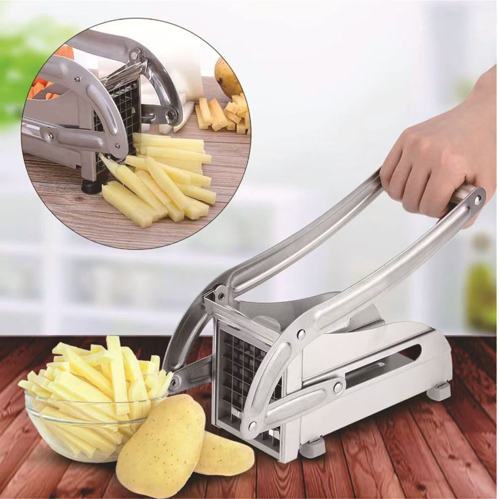 Manual Vegetable Cutter for Potato, Cucumber, and Fruits, Multifunction Stainless Steel Kitchen Tool