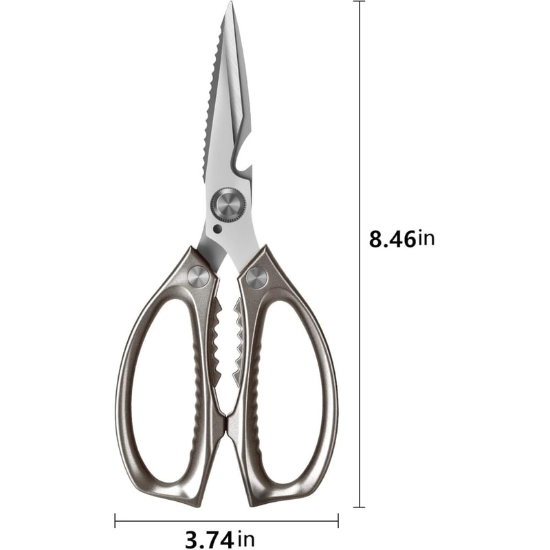 Ultra Sharp Heavy Duty Kitchen Scissors with Serrated Blades & Ergonomic Non-Slip Handle