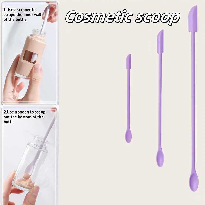 Portable Reusable Silicone Spatulas, Easy Clean Travel Tool, Eco-Friendly Cosmetic Jar Scrapers