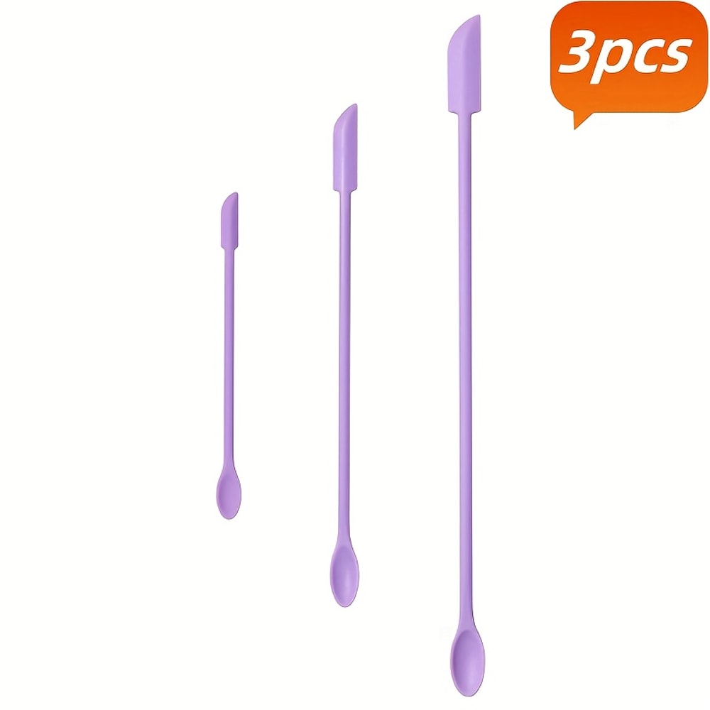 Portable Reusable Silicone Spatulas, Easy Clean Travel Tool, Eco-Friendly Cosmetic Jar Scrapers
