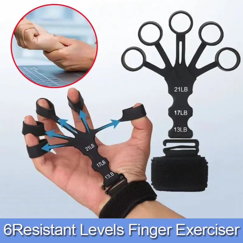 Portable Exercise Adjustable Finger Grip Strengthener, Non Slip Hand Trainer for Basketball