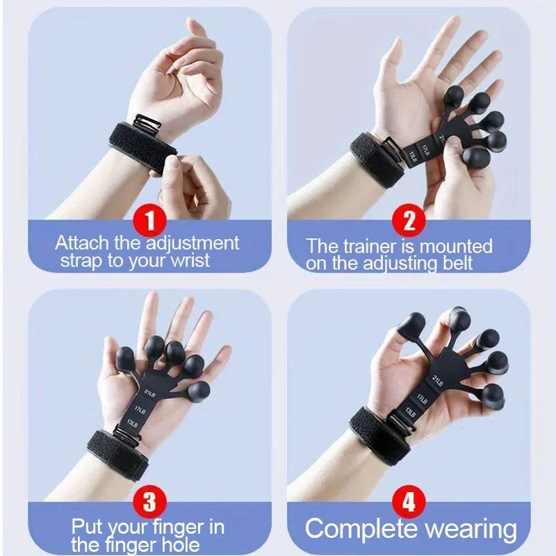 Portable Exercise Adjustable Finger Grip Strengthener, Non Slip Hand Trainer for Basketball