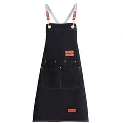 oil-proof waterproof kitchen apron for men and women, large pockets for coffee bar, restaurant, waiter uniform