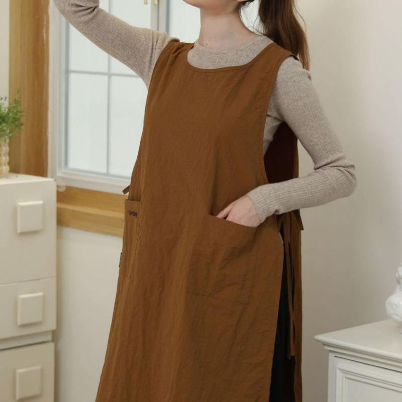 Waterproof Kitchen Apron with Pockets for Women, Anti-Dirty Long Vest, Perfect for Painting and Working