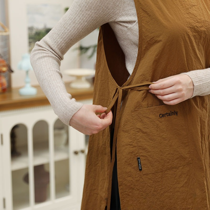 Waterproof Kitchen Apron with Pockets for Women, Anti-Dirty Long Vest, Perfect for Painting and Working