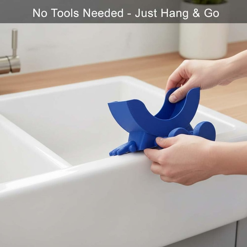 Printing Countertop Sponge Rack Organizer, Cute Hanging Soap Holder with Drainage for Kitchen