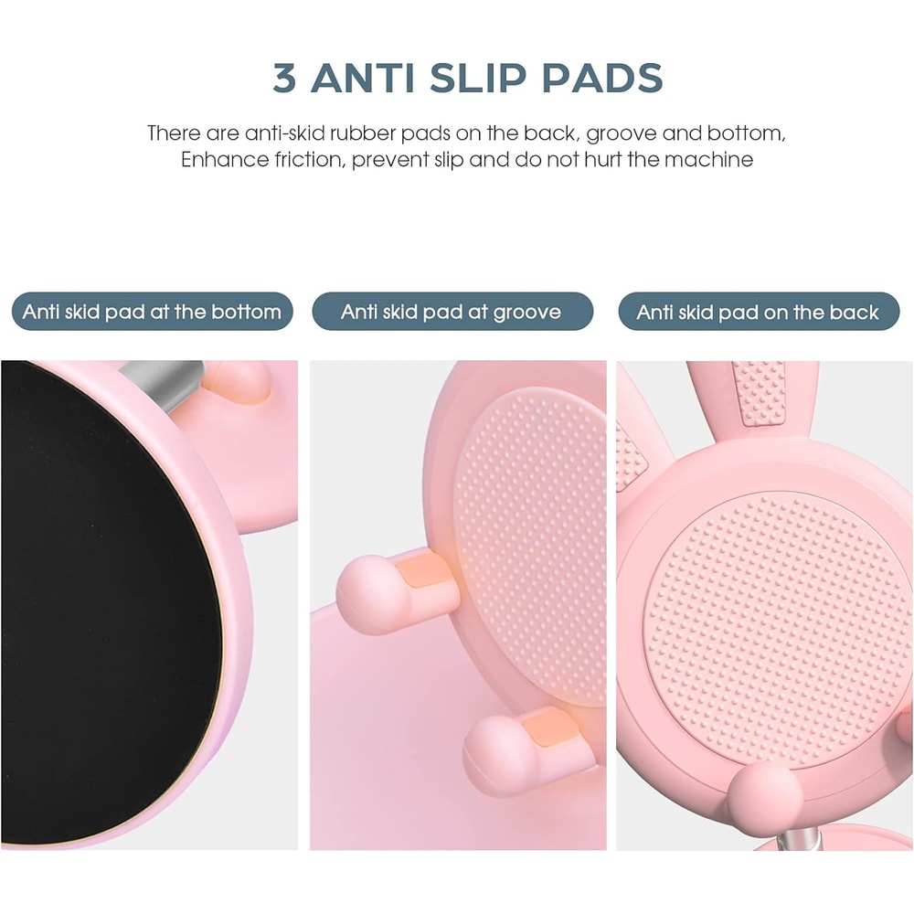 Pink Bunny Adjustable Phone Stand, Desk Holder Compatible with iPhone, Kindle, iPad, Switch, and All Phones