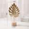 Elegant Metal Ginkgo Leaf Feather Figurine Sculpture for Desktop