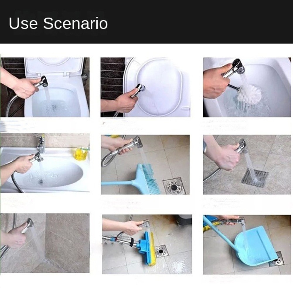 Flexible Spring Shower Head Handheld Water Toilet Bidet Sprayer Hose Tube Telephone Line Soft Hoses 6