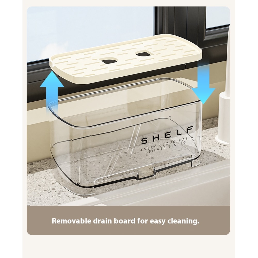 Countertop Storage For Sponges Soap Rags MultiPurpose Sink Organizer With Drain Rack Kitchen Sink 4