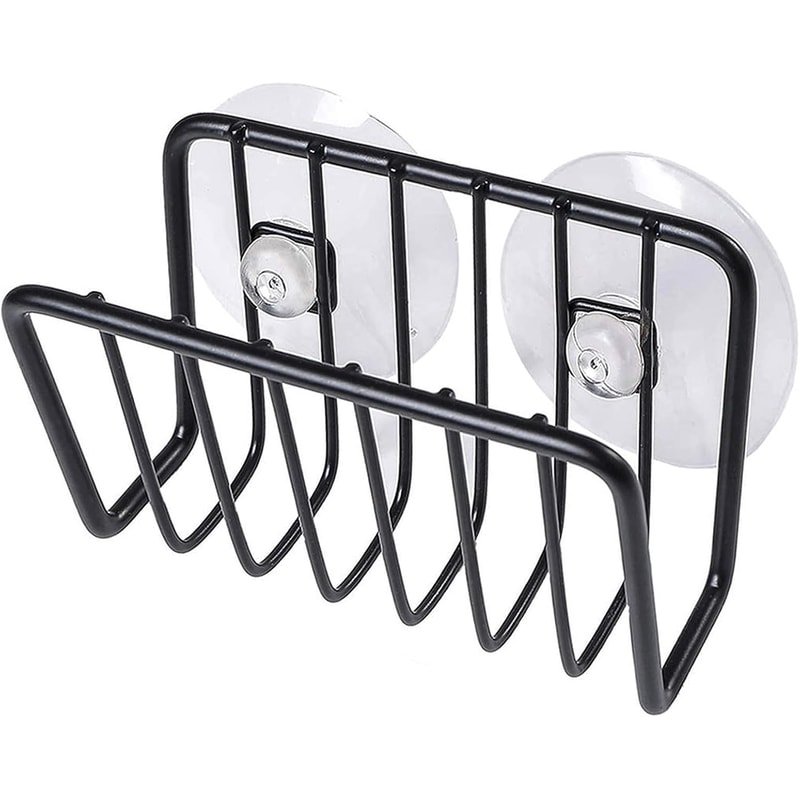 Stainless Steel Suction Cup Sponge Holder, Wall-Mounted Sink Organizer, Kitchen Supplies Caddy for Sponge