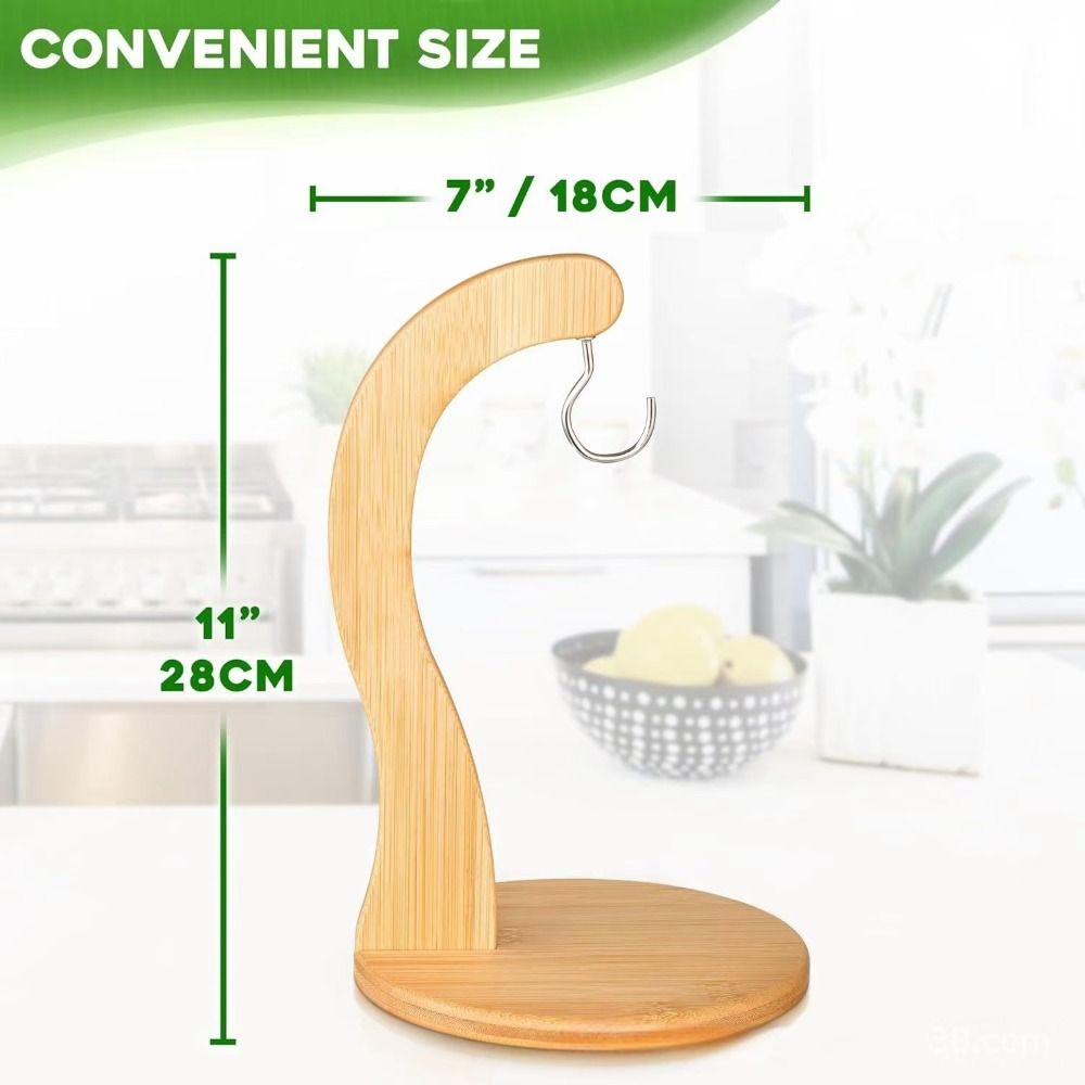 Wooden Banana Rack, Keep Fresh with Hanging Hook, Space Saving Suspension Type Kitchen Storage