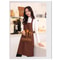 Striped Cotto Linen Apron with Cotton Waistband, Stain Oil Resistance Coffee Overalls for Kitchen