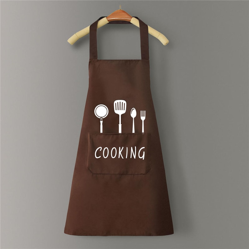 Striped Cotto Linen Apron with Cotton Waistband, Stain Oil Resistance Coffee Overalls for Kitchen
