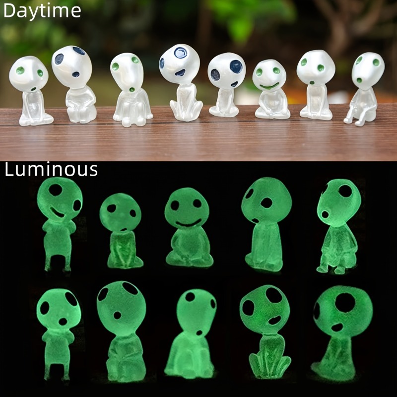 DIY Terrarium Crafts, Miniature Alien Decor for Aquarium, Luminous Resin Ghost Figures for Halloween