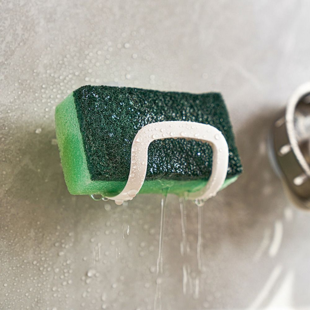 Durable Kitchen Bathroom Organizer, New Suction Cup Sink Drain Rack, Multifunctional PP Sponge Holder