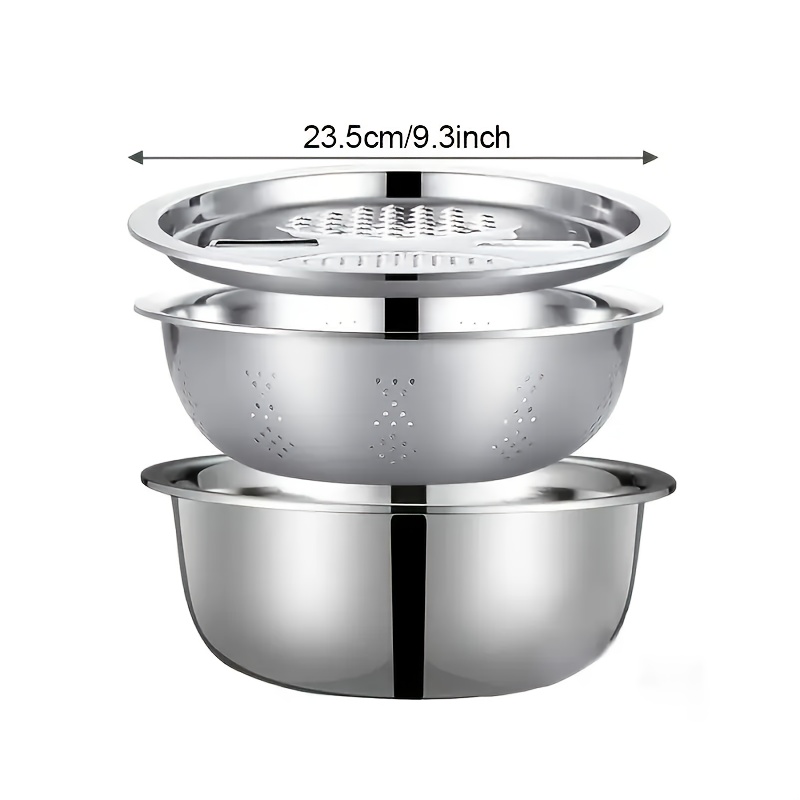 Stainless Steel Kitchen Kit with Multifunctional Mixing Bowl, Vegetable Slicer for Easy Cleaning and Slicing Fruits