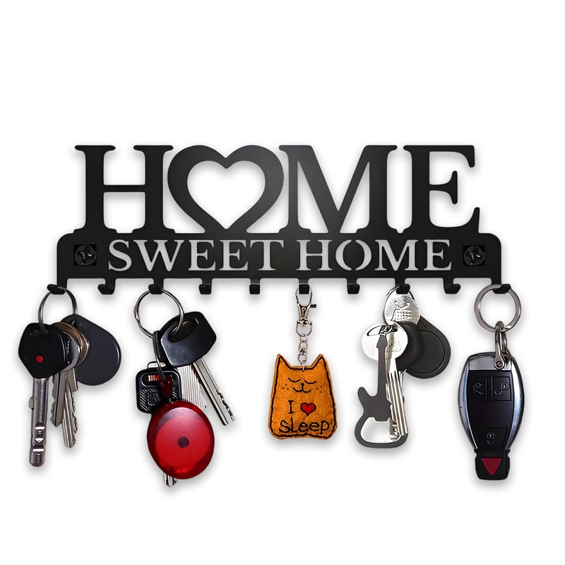 Wall Mount Key Holder, Metal Keys Rack for Key Hanger, Sweet Home Design Style