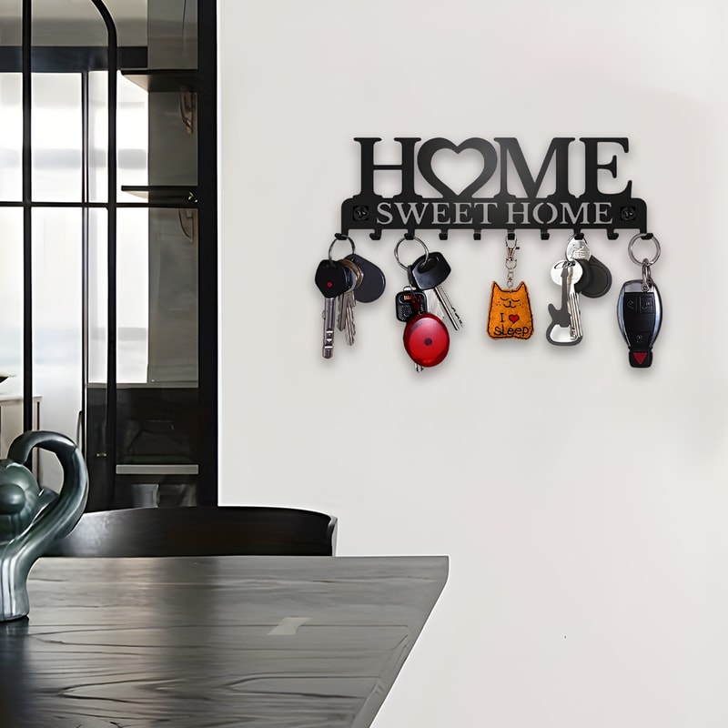 Wall Mount Key Holder, Metal Keys Rack for Key Hanger, Sweet Home Design Style