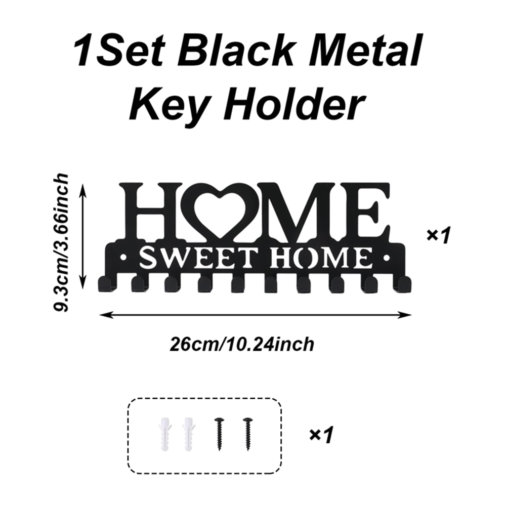Wall Mount Key Holder, Metal Keys Rack for Key Hanger, Sweet Home Design Style