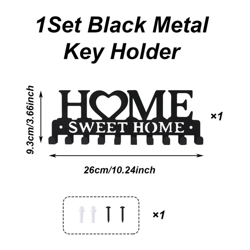 Wall Mount Key Holder, Metal Keys Rack for Key Hanger, Sweet Home Design Style