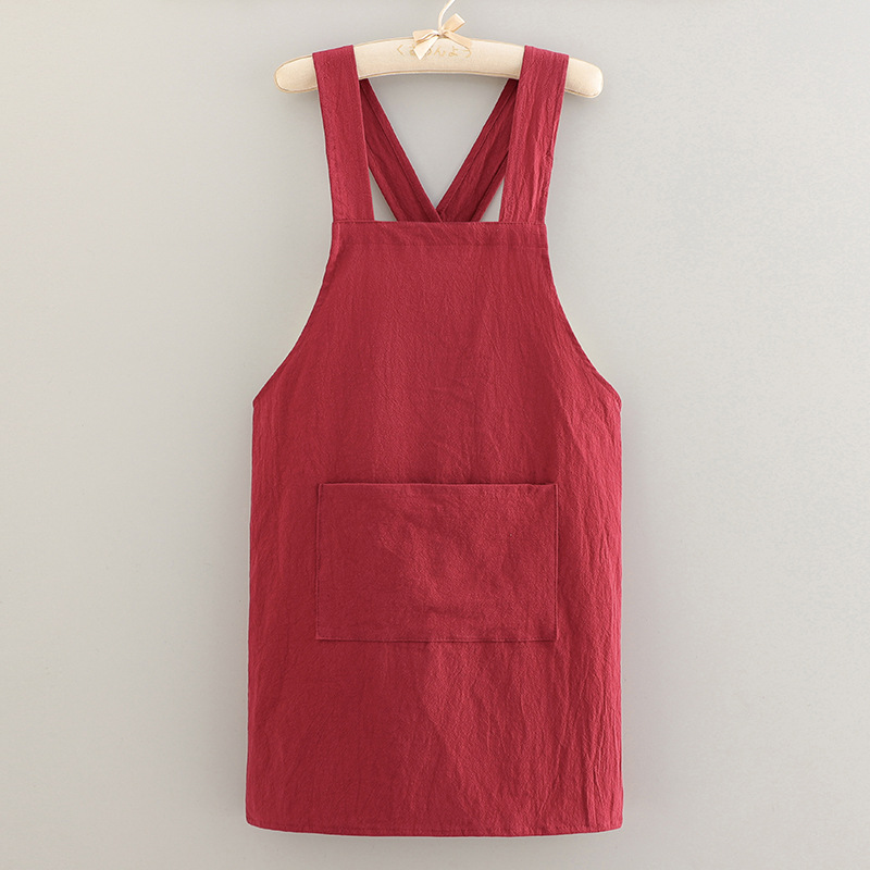 Breathable Cotton Cooking Apron, Fashionable Kitchen Housework Protective Cover