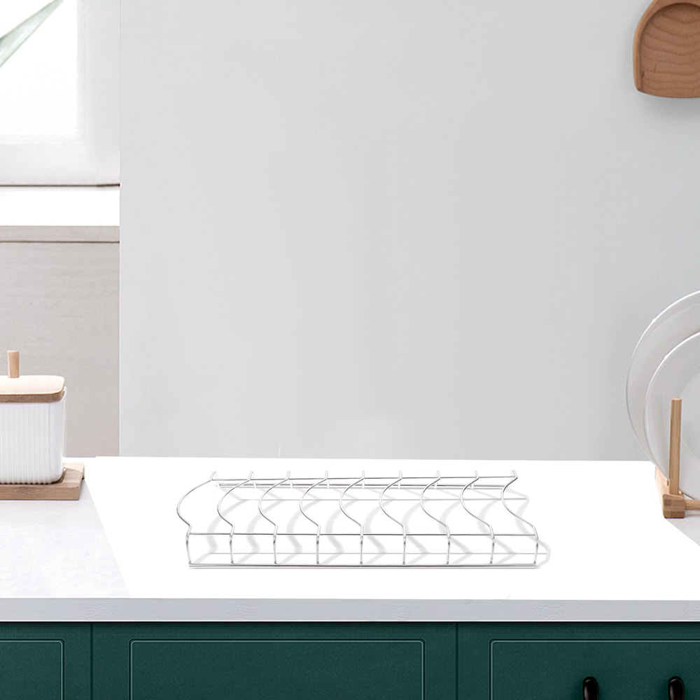 Stainless Steel Dish Rack with Sections, Bowl Holder, Drain Holes, Kitchen Drying Rack