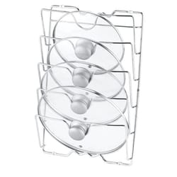 wall mounted pot lid rack for kitchen, multi-functional, perforated with five layers