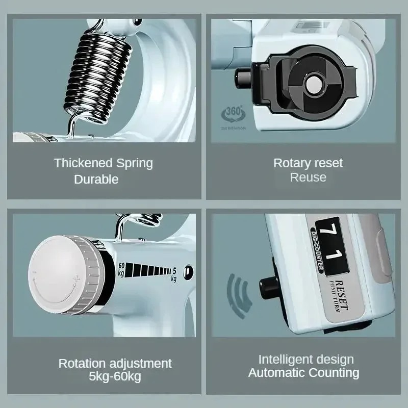 Hand Grip Trainer With Counter, Adjustable Wrist And Forearm Exerciser