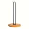 Free-Standing Paper Towel Holder with Nordic Style Bamboo Base, Vertical Storage Rack for Kitchen
