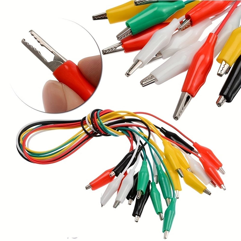 Test Leads Alligator Clips, Double-ended Crocodile Clips, Roach Clip Jumper for Electrical Work