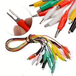 test leads alligator clips, double-ended crocodile clips, roach clip jumper for electrical work