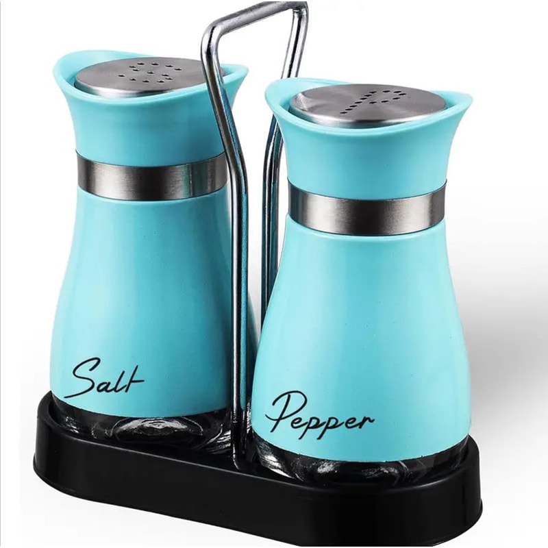 Adjustable Refillable Salt and Pepper Shakers, Kitchen Glass Spice Bottle Set with Pour Holes, Spice Dispenser