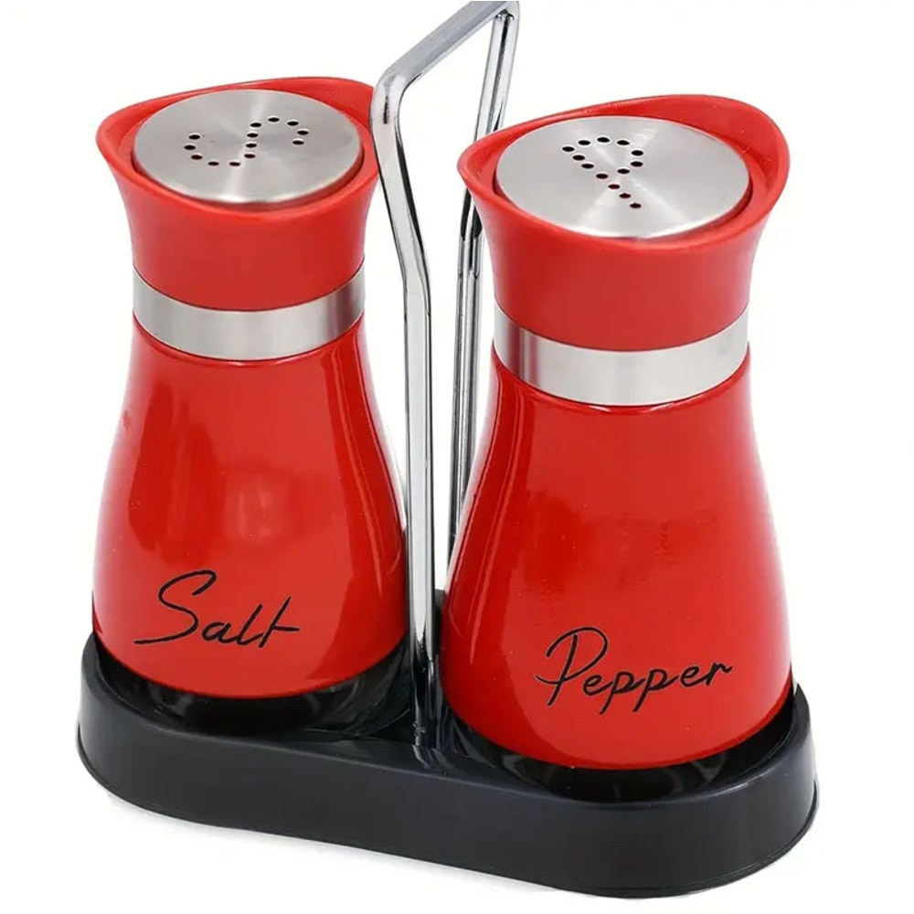 Adjustable Refillable Salt and Pepper Shakers, Kitchen Glass Spice Bottle Set with Pour Holes, Spice Dispenser