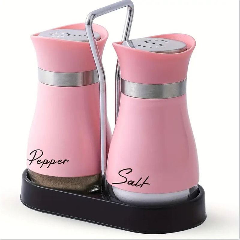 Adjustable Refillable Salt and Pepper Shakers, Kitchen Glass Spice Bottle Set with Pour Holes, Spice Dispenser