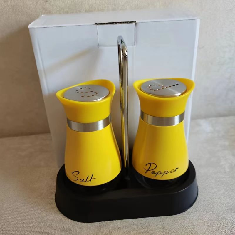 Adjustable Refillable Salt and Pepper Shakers, Kitchen Glass Spice Bottle Set with Pour Holes, Spice Dispenser