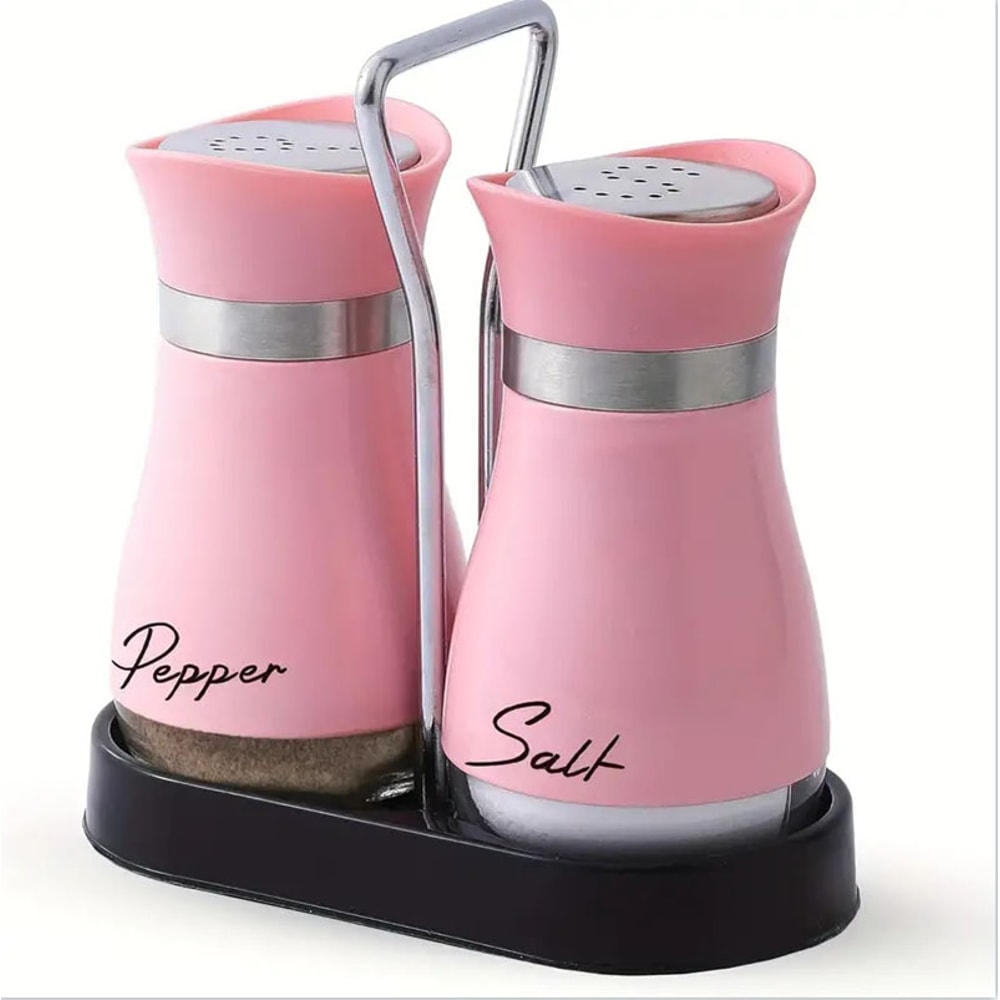 Adjustable Refillable Salt and Pepper Shakers, Kitchen Glass Spice Bottle Set with Pour Holes, Spice Dispenser