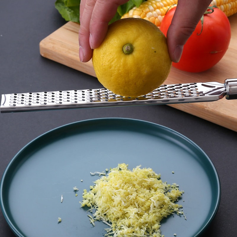 Long Stainless Steel Grater for Lemon, Citrus Fruit Peeler, Ginger, Garlic, Cheese & Spices